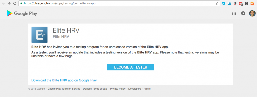 Elite HRV Android Beta Tester Opt In